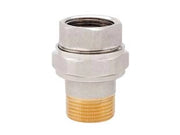 RACCORDO DIRITTO A 3 PEZZI IN OTTONE NICHELATO CON O-RING- - F 1-1/4 - 3 pezzi