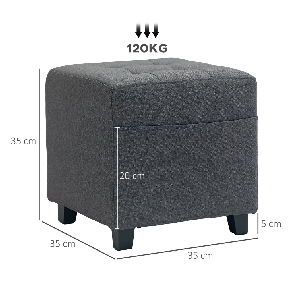 Pouf imbottito con tasche laterali ¨C Minimal ¨C Grigio 35x35x35 cm