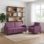 Set di Divani con Storage 2 pz Viola Poliestere 3429231