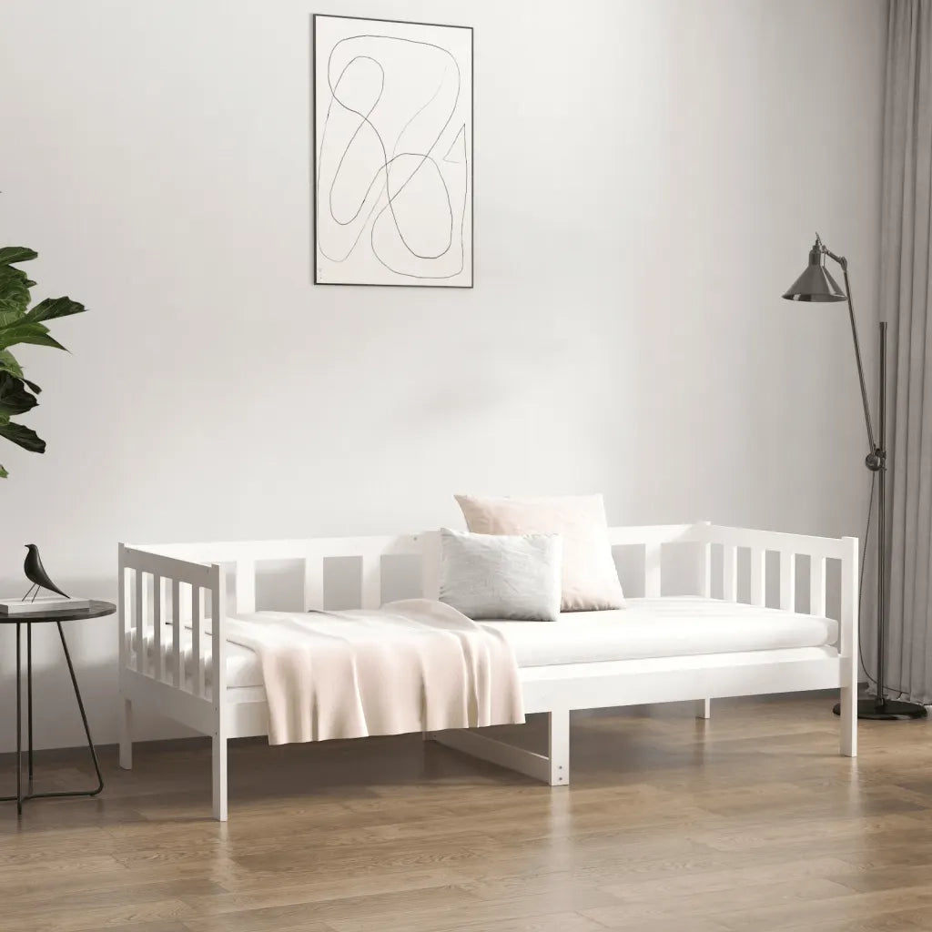 Letto singolo | Letto per adulti | Dormeuse senza Materasso Bianca 80x200 cm Legno Massello Pino
