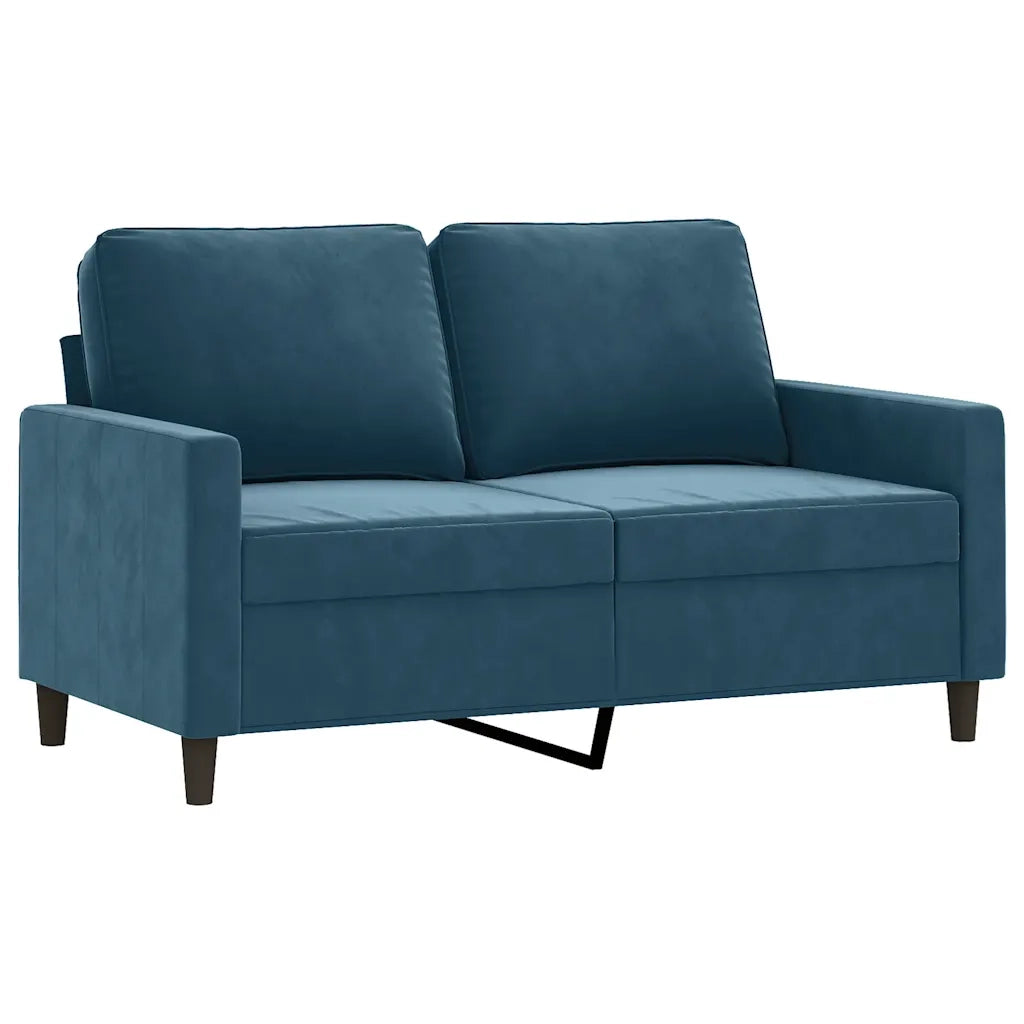 Set di Divani 3 pz con Cuscini Blu in Velluto 3201535
