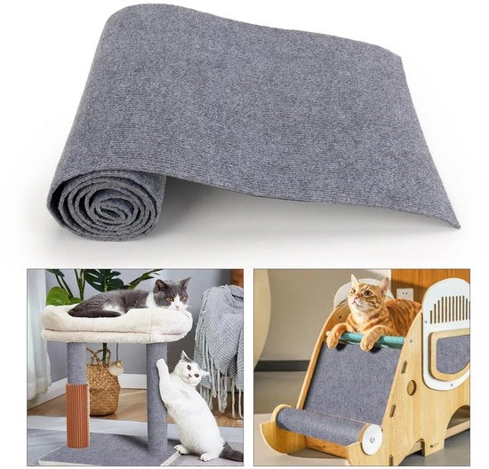 Matte da gatto autoadesiva 40 x 200 cm, pannelli da gatto protezione da graffi, protezione per mobili e pareti (grigio chiaro)