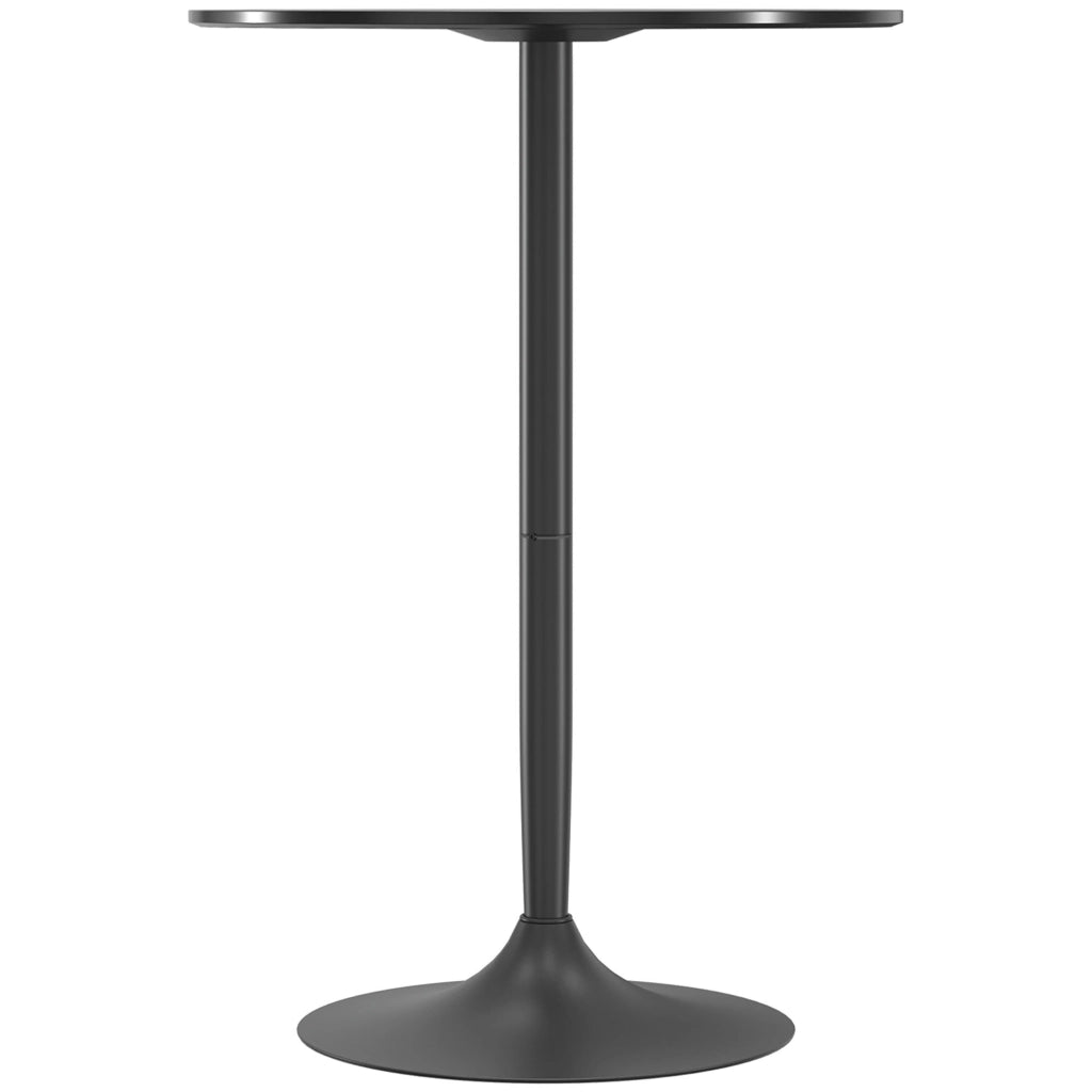 Tavolo da Bar Rotondo Moderno ¨C zephmum ¨C Nero, Acciaio e MDF, ?70x102cm