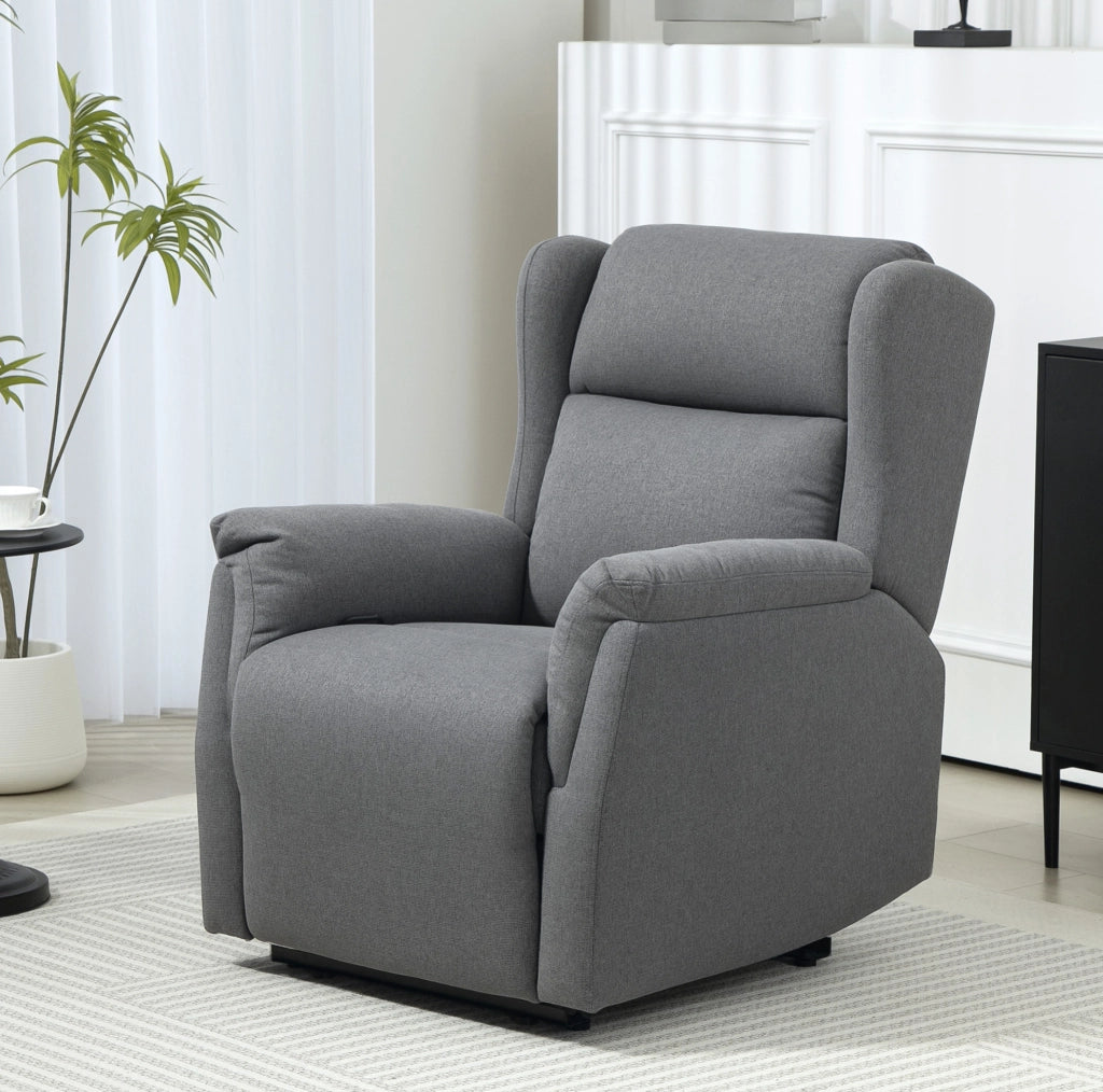 Poltrona relax con funzione reclinabile fino a 160°, struttura a molle, imbottitura traspirante, 80x94x101 cm, grigio scuro