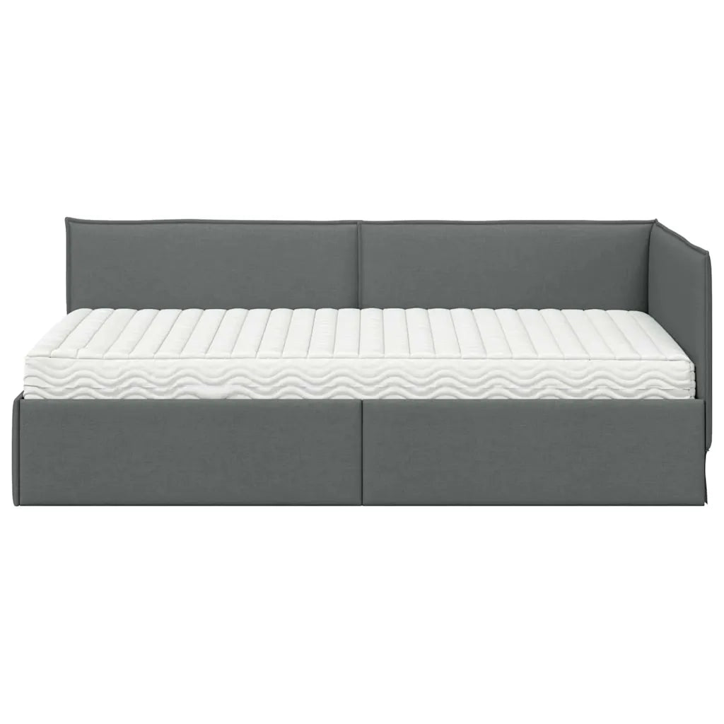 Struttura Letto Angolare con Materasso 2 pz-Giroletto con materasso Grigio Velluto 984783