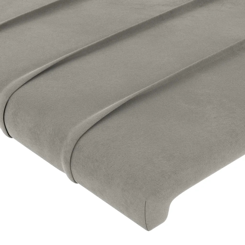 Testiera | Testata ad Orecchio Grigio Chiaro 203x23x78/88 cm in Velluto