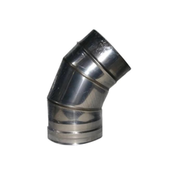 ALA MCH03755 Gomito Inox Modello a Settori Angolo 45° Acciaio Inox AISI 316L Finitura Lucida colore Acciaio