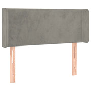 Testiera | Testata ad Orecchio Grigio Chiaro 83x16x78/88 cm in Velluto