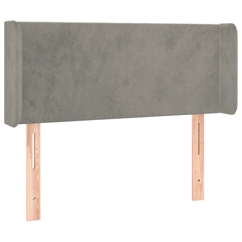 Testiera | Testata ad Orecchio Grigio Chiaro 83x16x78/88 cm in Velluto