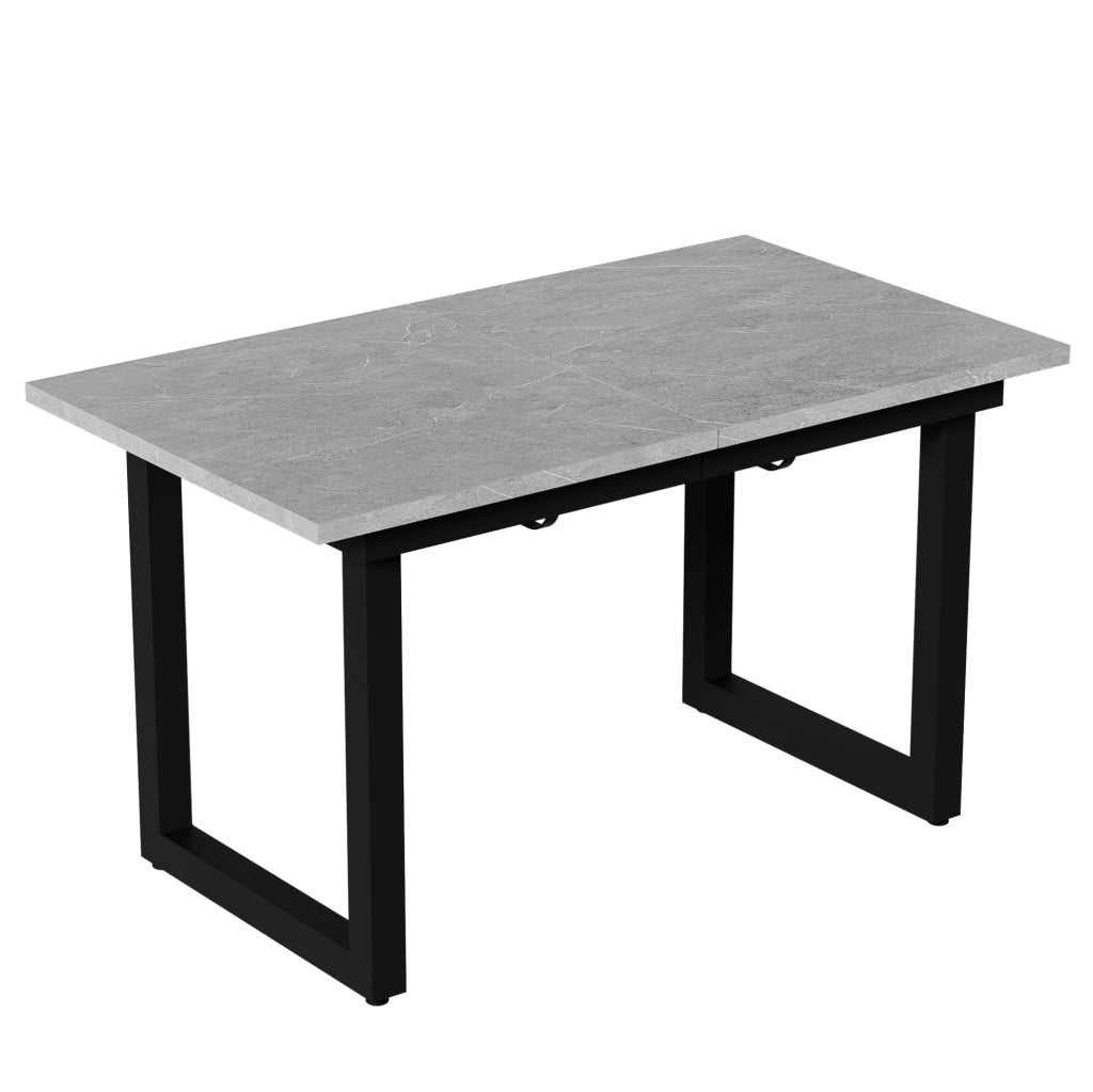 Tavolo da pranzo allungabile in MDF grigio e nero