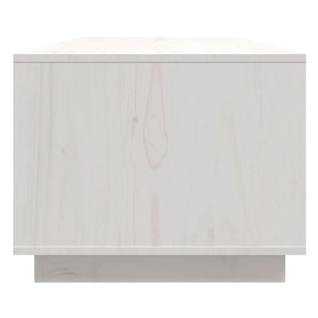 Tavolino da Salotto Bianco 110x50x40 cm Legno Massello di Pino 814425