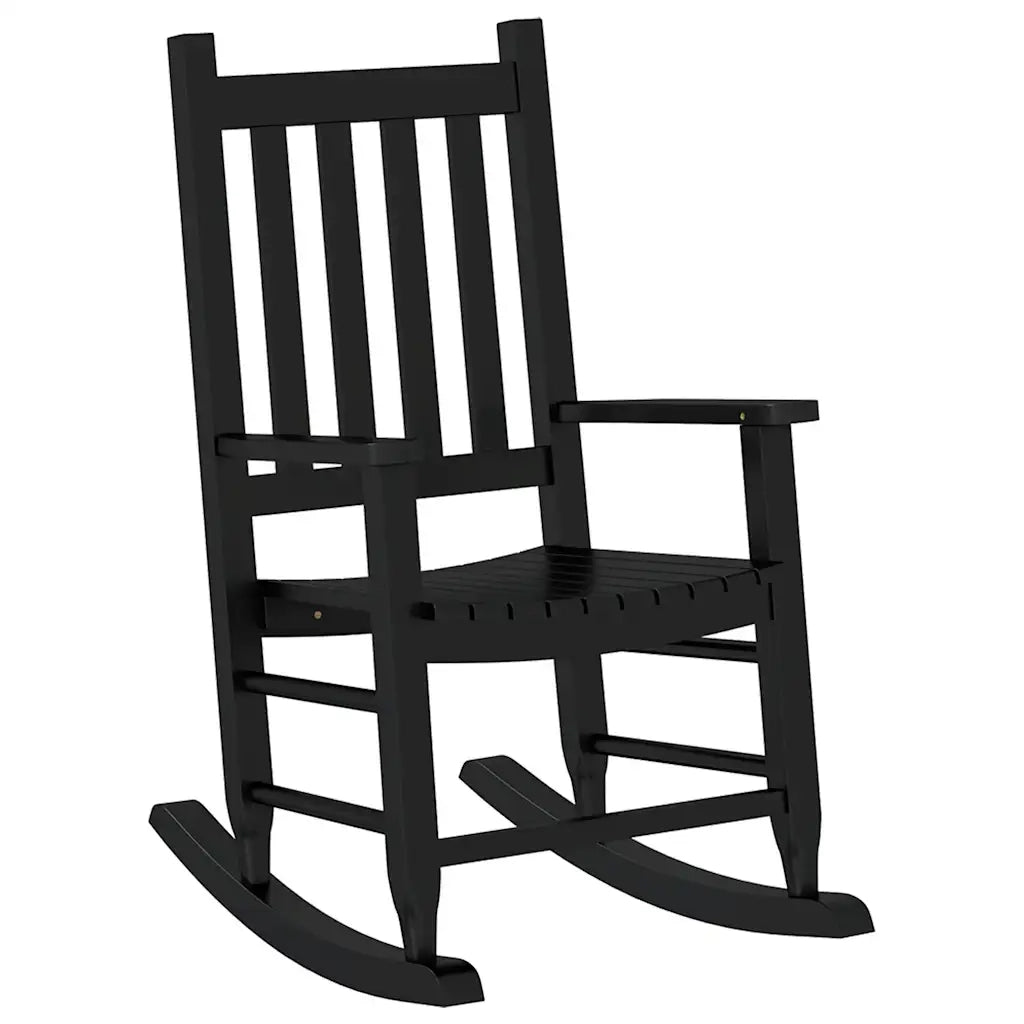 Sedie a Dondolo per Bambini 2 pz Nere Legno Massello di Pioppo CFW2229066