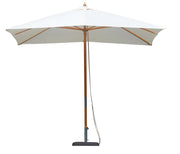 Ombrellone da Giardino 3x3m Palo Ø48 mm in Bambù e Poliestere Ecrù