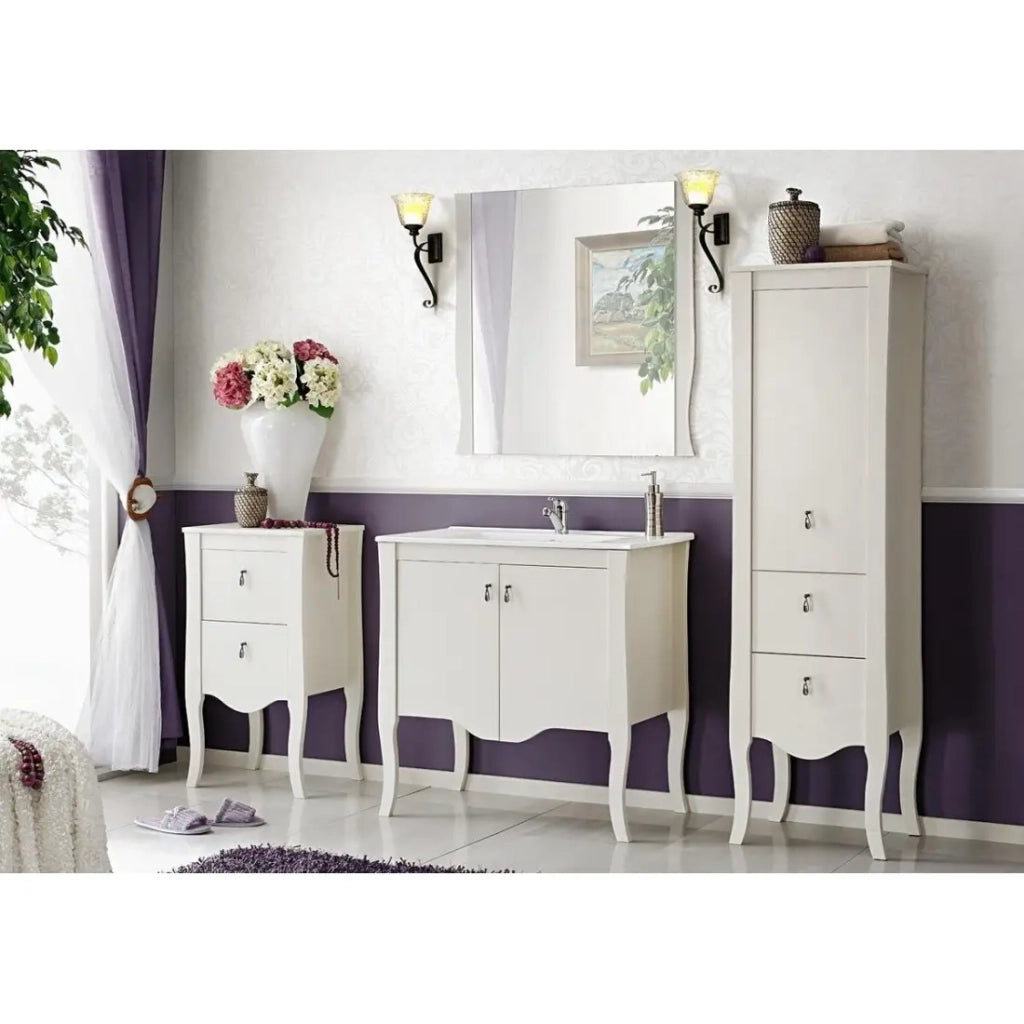 Specchio bagno bianco quadrato 80x80 cm cornice sottile 2 cm design