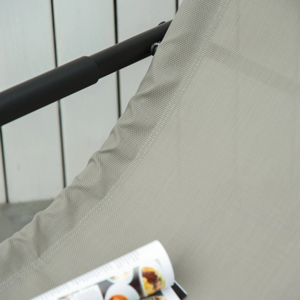 Poltrona a Dondolo da Giardino ¨C zephmum ¨C Nero, Grigio, 150x62x88 cm
