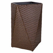 Fioriera in polyrattan marrone 31x31x56h