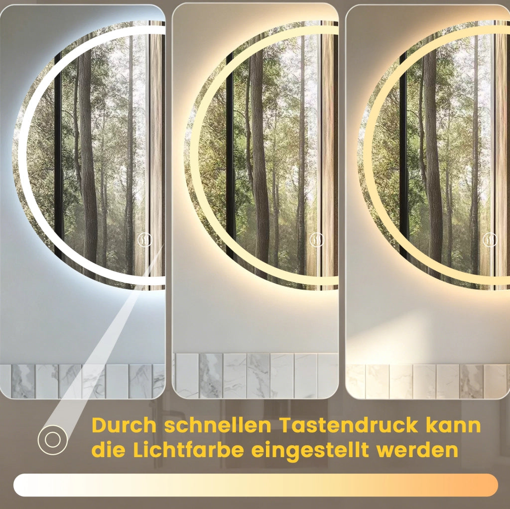 Specchio bagno LED 90x90 cm touch antiappannamento