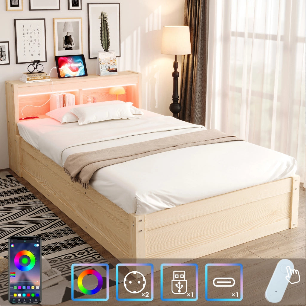 letto multifunzione mdf legno 90 x 200 cm