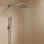 Set per doccia soffione tondo in acciaio inox 250 millimetri *** finitura- spazzolato, confezione 1