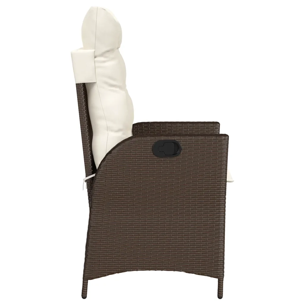 Set Bistrò 3 pz con Cuscini Marrone in Polyrattan 365274