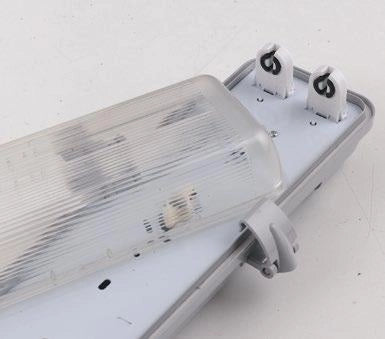Plafoniera Stagna LED Atlantic Silver 2xT8 IP65 Impermeabile per Esterni e Ambienti Industriali