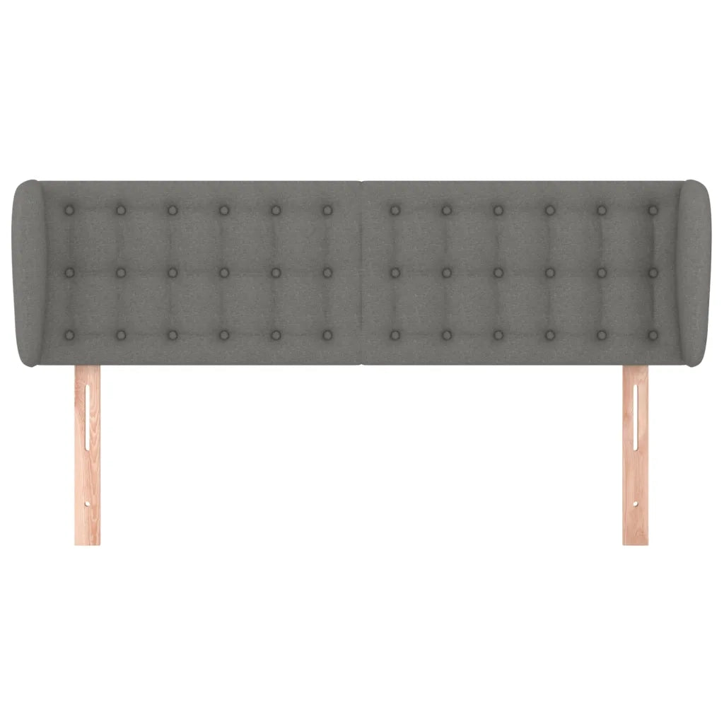 Testiera | Testata ad Orecchio Grigio Scuro 147x23x78/88 cm in Tessuto