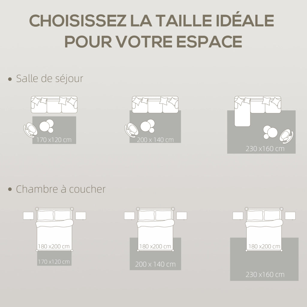 Tappeto per Salotto 200 x 140 cm a Pelo Corto Lavabile Grigio Moderno Geometrico per Camera da Letto e Soggiorno