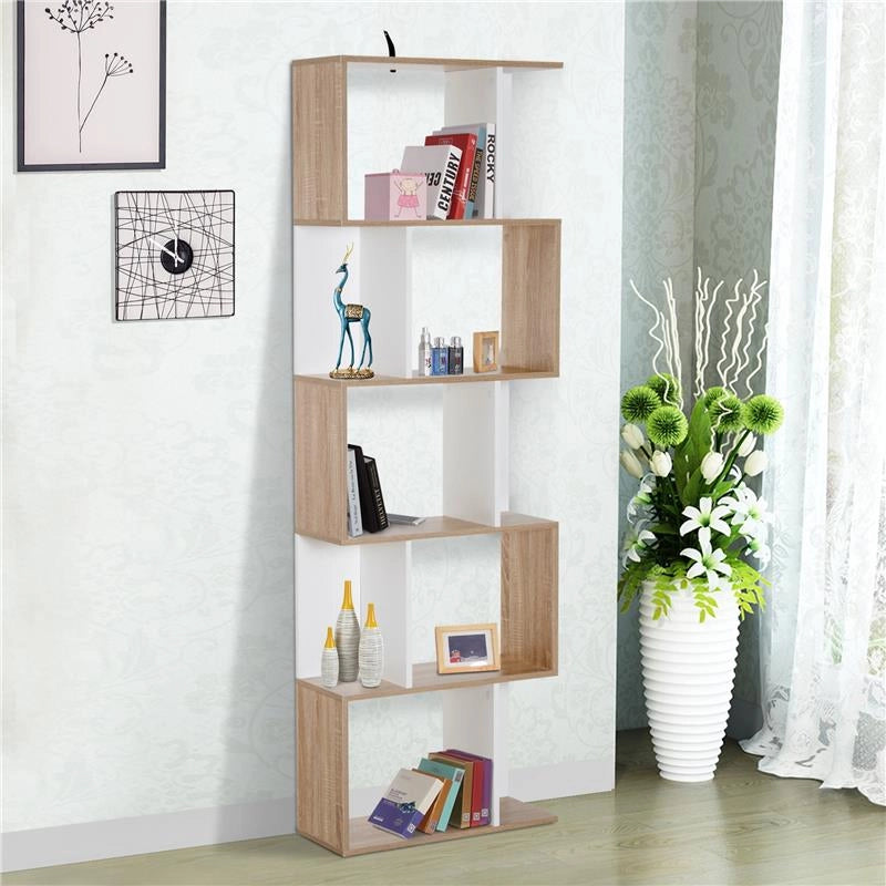 LIBRERIA DA MURO MODERNA 5 RIPIANI 60 X 24 X 184.5 CM IN LEGNO BIANCO