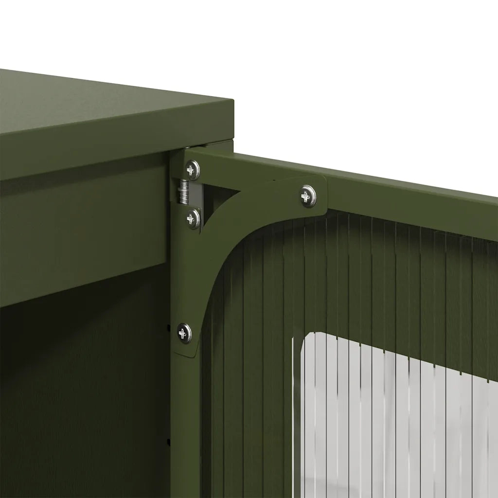 Credenza | Madia | Buffet da pranzo | Armadio da pranzo Verde Oliva 68x39x123 cm in Acciaio