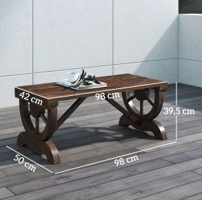Panca da Giardino in Legno di Abete 98x50x39,5 cm, resistente alle intemperie, design rustico per esterni