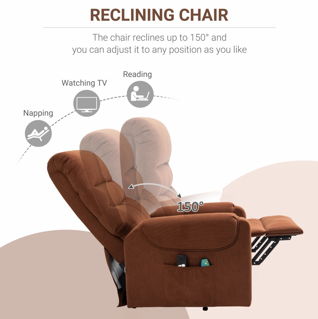 Poltrona relax elettrica con sollevamento, massaggio e riscaldamento