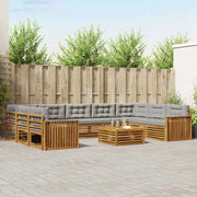 Set di divani da esterno 10 pcs Grigio Naturale e Chiaro 3374166