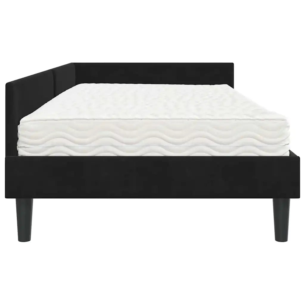 Struttura Letto Angolare con Materasso Altro 2 pcs Nero Velluto 3393691