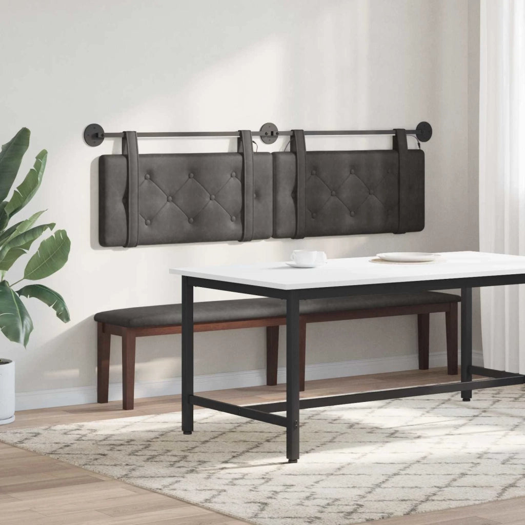 Testiera | Testata sospesa Con luce LED Nero PU Antico