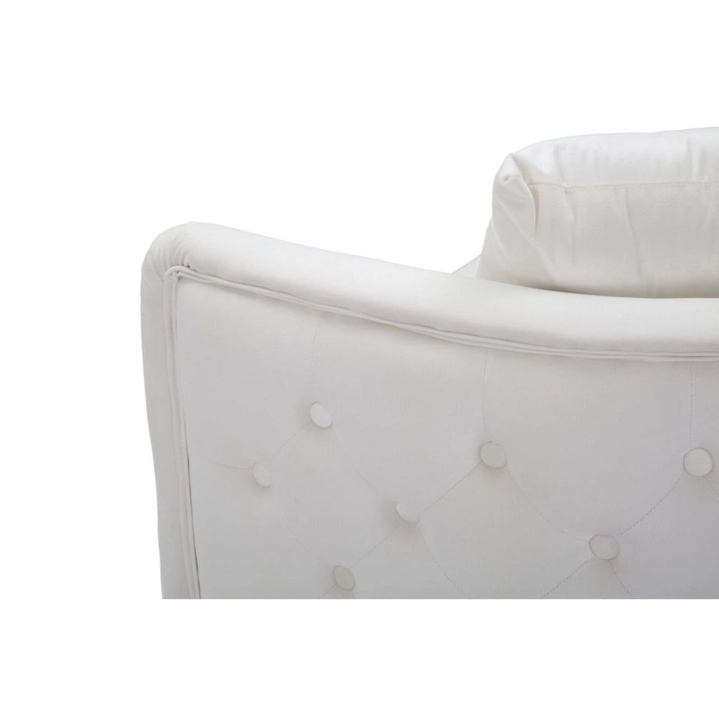 Divano VKH35, Beige, Metallo, 127x74x71 cm