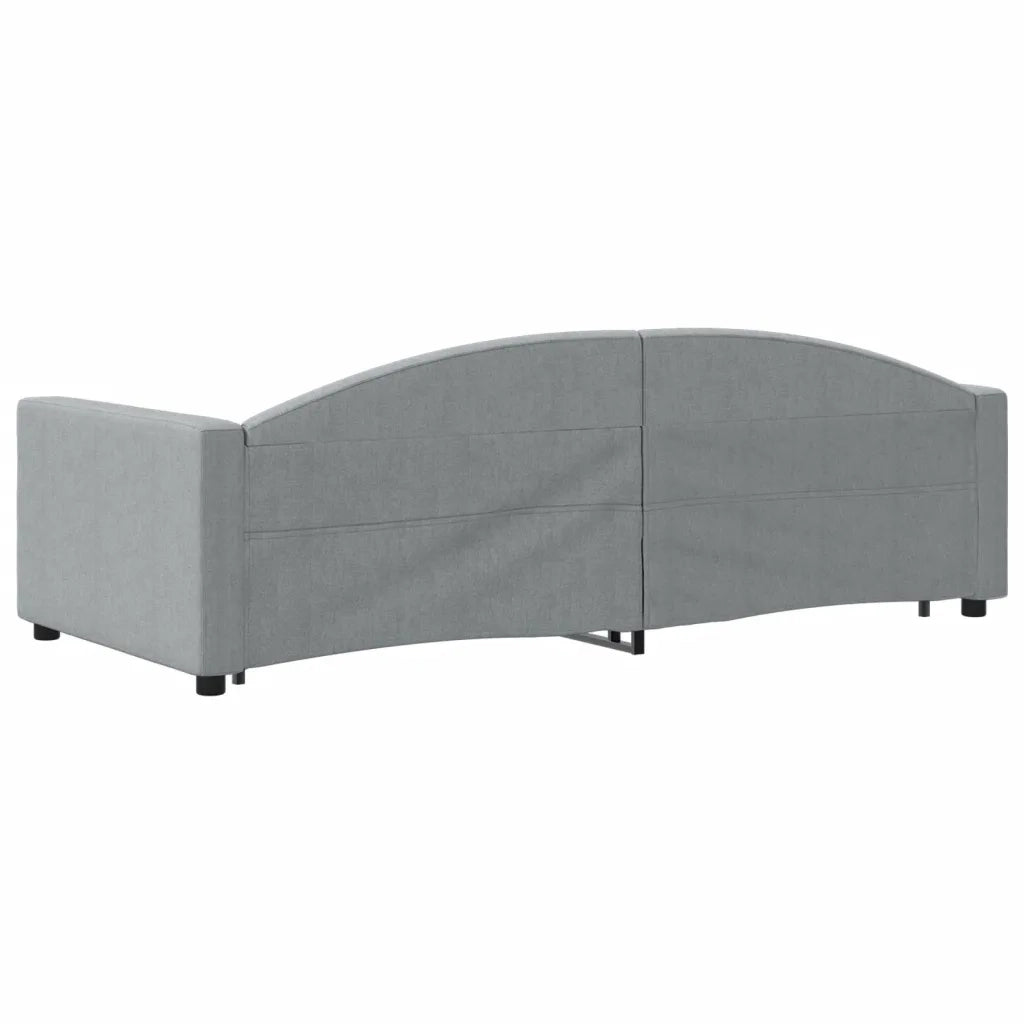 Divano Letto Estraibile Cassetti Grigio Chiaro 90x200cm Tessuto 3197224