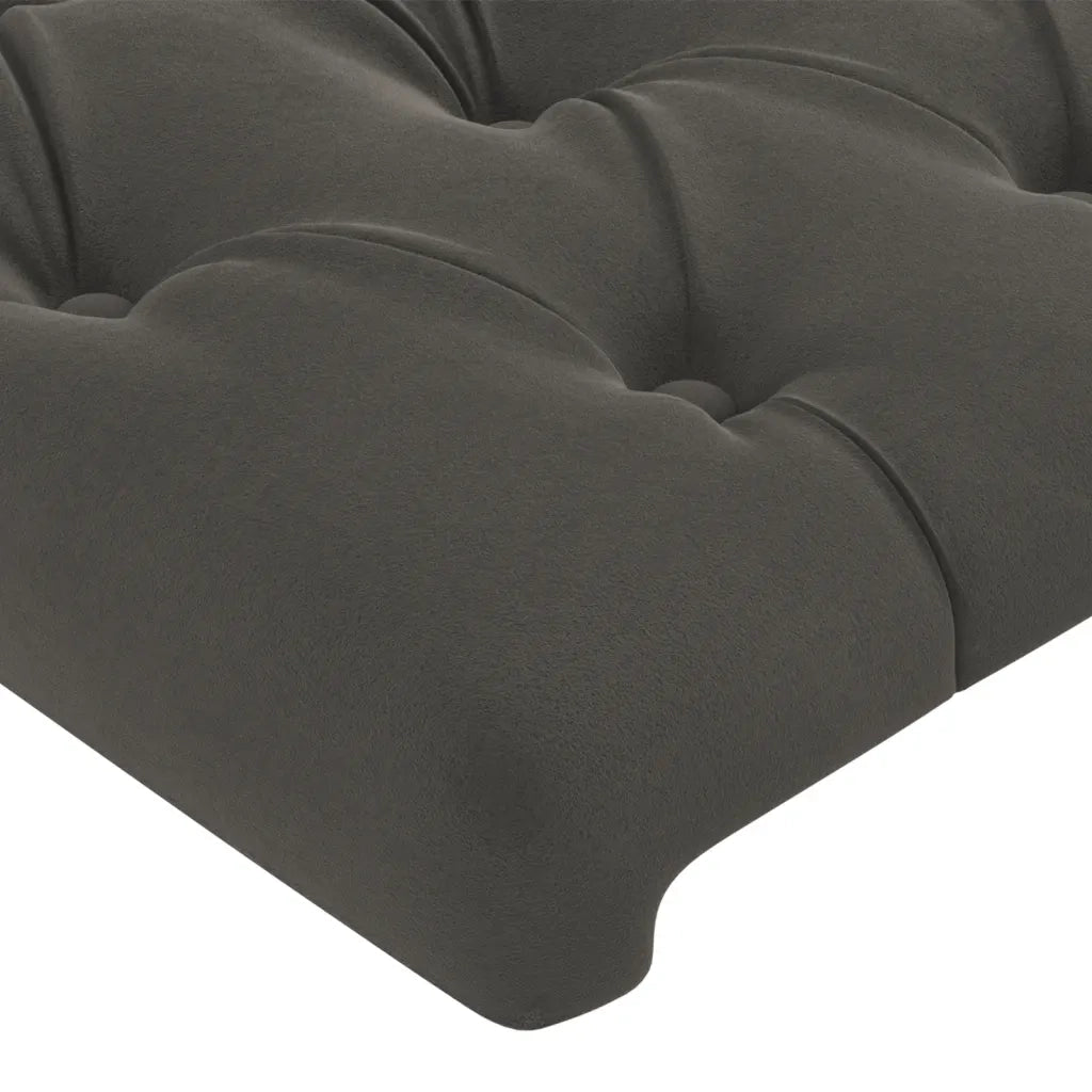 Testiera ad Orecchio-Testata con Orecchie Grigio Scuro 83x16x118/128 cm in Velluto 852810