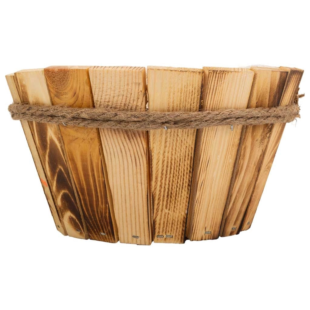 Cesto in legno e corda marrone d22x12h
