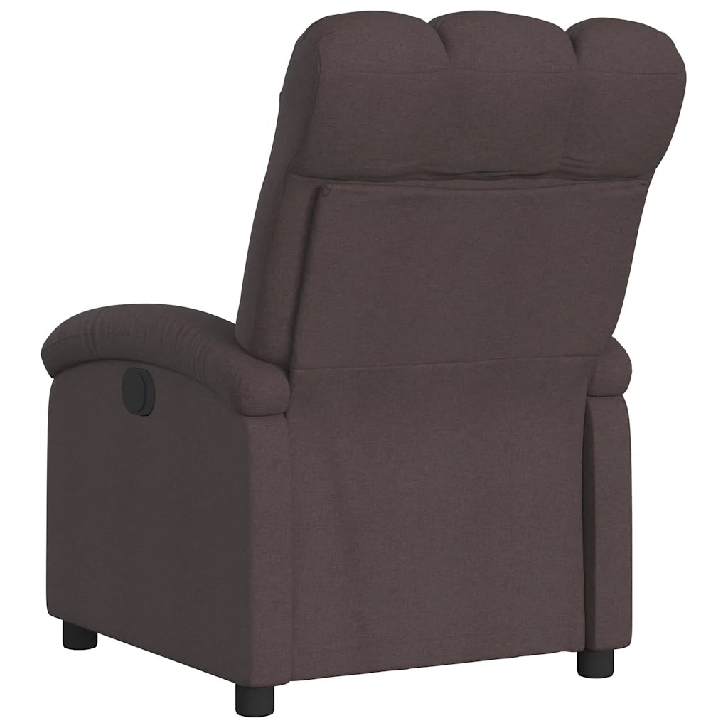 Poltrona | Sedia Relax Elettrica Reclinabile Marrone Scuro in Tessuto