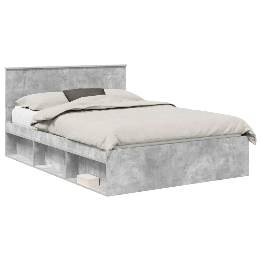 Letto matrimoniale | Letto per adulti | Struttura del letto Calcestruzzo 140 x 200 cm Legno multistrato