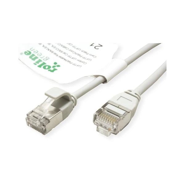 ROLINE GREEN CAVO DI RETE U/FTP DATACENTER PATCHCORD CAT.6A/CLASS EA, LSOH/TPE, SLIM, GRIGIO, 0.3M