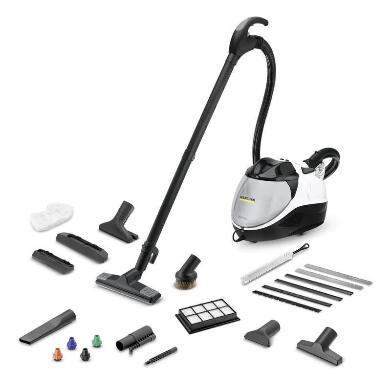 Kärcher SV 7 Pulitore a Vapore Cilindrico 3 in 1 con Aspirazione 0,5 L 2200 W Filtro HEPA 4 bar colore Nero Grigio Bianco