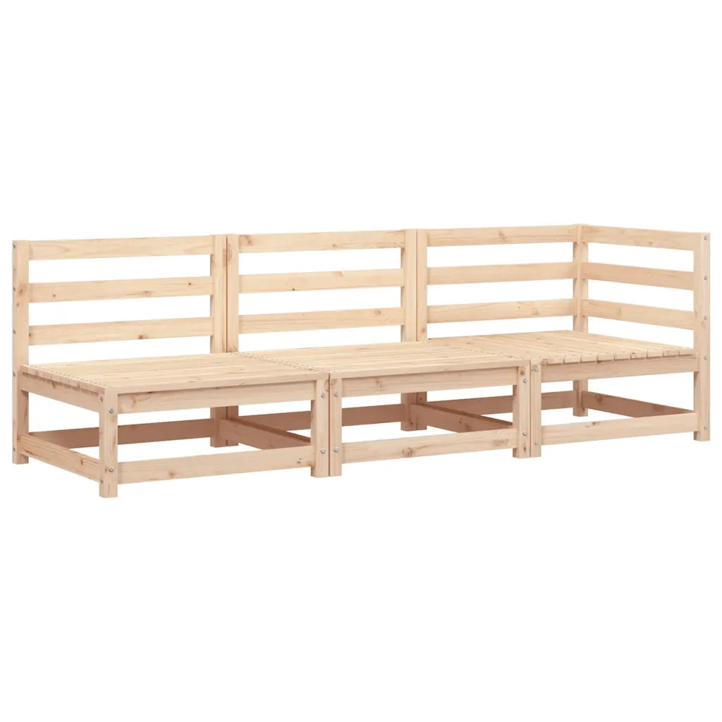 Divano da Giardino a 3 Posti-Sofa da Giardino-Divano da esterno in Legno Massello di Pino