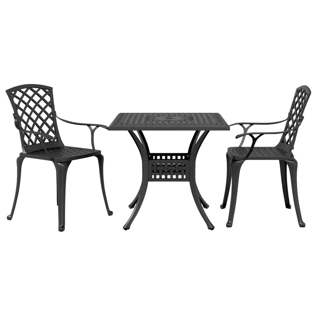 Set da Bistrot 3 pz Nero in Alluminio Pressofuso 3216346