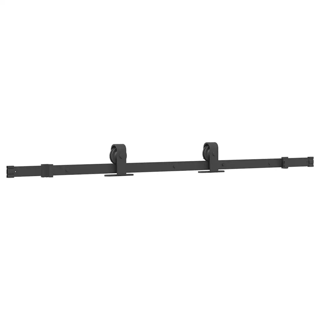 Porta Scorrevole Set Ferramenta Nera 76x205 cm Vetro Temperato 3375915
