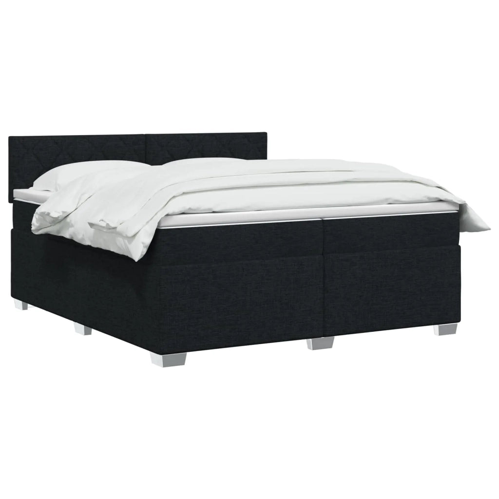 Letto con Box Spring, Materasso e LED Nero 200 x 200 cm Tessuto 3452031