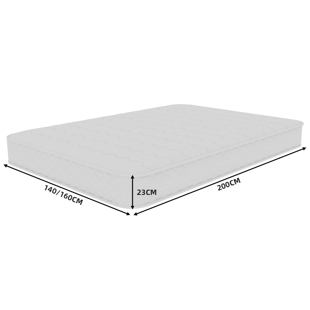 Materasso a molle insacchettate con memory foam, silenzioso e traspirante in tessuto tecnico bianco 160×200×23 cm