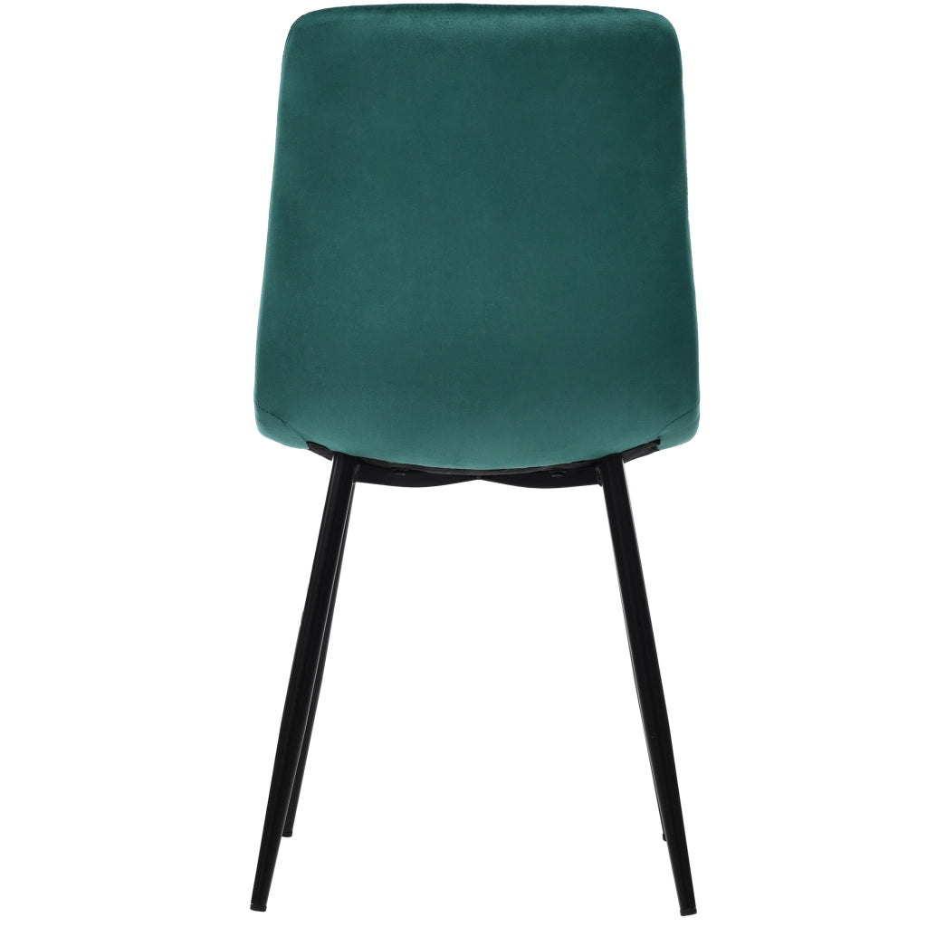 Set tavolo e sedie 5 pezzi con tavolo rotondo in MDF effetto marmo e 4 sedie in velluto verde 75 × 100 × 100 cm