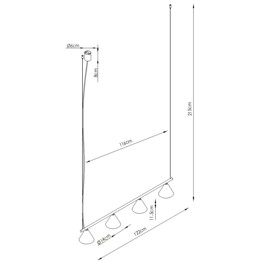Lampadario NOX 4L rosso