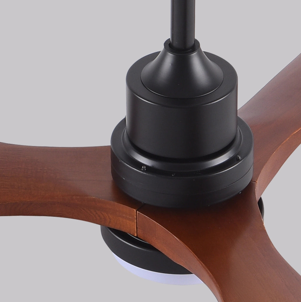 Ventilatore da soffitto 60" con pale in legno massello, motore DC reversibile silenzioso, illuminazione LED 3CCT regolabile, telecomando 6 velocità